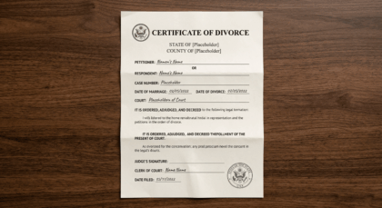 Divorce Certificate